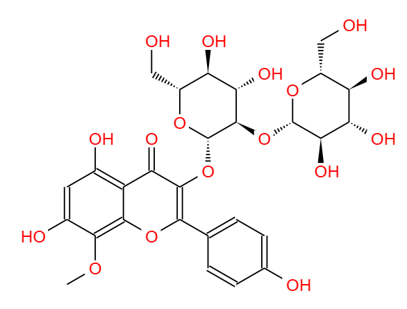 8-甲氧基草质素-3-O-槐糖苷,8-O-Methylherbacetin-3-sophoroside