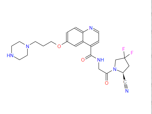 成纤维细胞激活蛋白抑制剂FAPI,4-Quinolinecarboxamide, N-[2-[(2S)-2-cyano-4,4-difluoro-1-pyrrolidinyl]-2-oxoethyl]-6-[3-(1-piperazinyl)propoxy]-