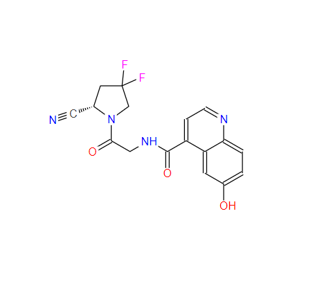 (S)-N-(2-(2-氰基-4,4-二氟吡咯烷-1-基)-2-氧代乙基)-6-羟基喹啉-4-甲酰胺,N-{2-[(2S)-2-cyano-4,4-difluoropyrrolidin-1-yl]-2-oxoethyl}-6-hydroxyquinoline-4-carboxamide