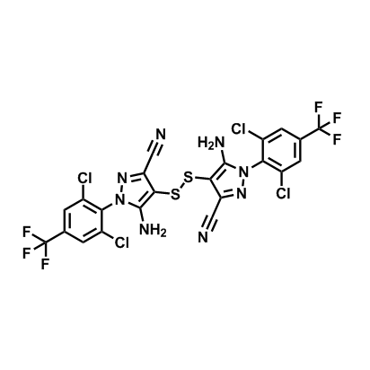 4,4'-Disulfanediylbis(5-amino-1-(2,6-dichloro-4-(trifluoromethyl)phenyl)-1H-pyrazole-3-carbonitrile),4,4'-Disulfanediylbis(5-amino-1-(2,6-dichloro-4-(trifluoromethyl)phenyl)-1H-pyrazole-3-carbonitrile)