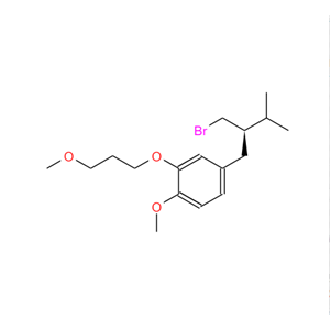 2-(3-甲氧基丙氧基)-4-((R)-2-(溴甲基)-3-甲基丁基)-1-甲氧基苯,2-(3-Methoxypropoxy)-4-((R)-2-(bromomethyl)-3-methylbutyl)-1-methoxybenzene