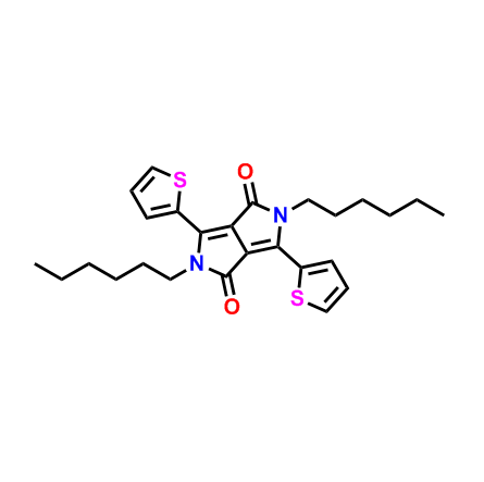 2,5-二己基-3,6-二(噻吩-2-基)吡咯并[3,4-c]吡咯-1,4(2H,5H)-二酮,2,5-dihexyl-3,6-di(thiophen-2-yl)pyrrolo[3,4-c] pyrrole-1,4(2H,5H)-dione