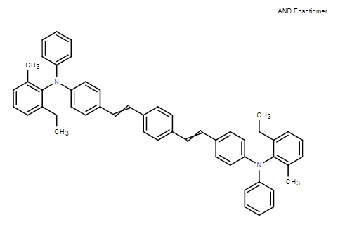 N,N'-(((1E,1'E)-1,4-phenylenebis(ethene-2,1-diyl))bis(4,1-phenylene))bis(2-ethyl-6-methyl-N-phenylaniline)