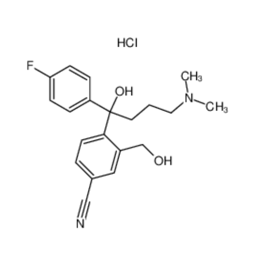 4-[4-(二甲氨基)-1-(4-氟苯基)-1-羟丁基]-3-羟甲基苯腈盐酸盐,4-[4-(Dimethylamino)-1-(4-fluorophenyl)-1-hydroxybutyl]-3-(hydroxymethyl)benzonitrile hydrochloride