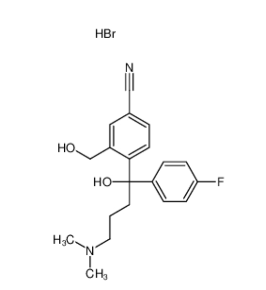 4-[4-(二甲氨基)-1-(4-氟苯基)-1-羟丁基]-3-羟甲基苯腈氢溴酸盐,4-[4-(Dimethylamino)-1-(4-fluorophenyl)-1-hydroxybutyl]-3-(hydroxymethyl)benzonitrile hydrobromide