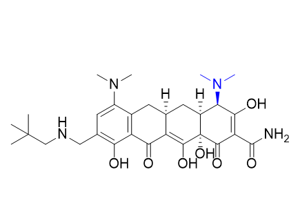 奥马环素杂质01,(4R,4aS,5aR,12aS)-4,7-bis(dimethylamino)-3,10,12,12a-tetrahydroxy-9-((neopentylamino)methyl)-1,11-dioxo-1,4,4a,5,5a,6,11,12a-octahydrotetracene-2-carboxamide