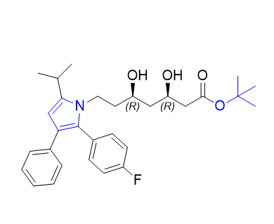 阿托伐他汀鈣雜質(zhì)82,tert-butyl (3R,5R)-7-(2-(4-fluorophenyl)-5-isopropyl-3-phenyl-1H-pyrrol-1-yl)-3,5-dihydroxyheptanoate