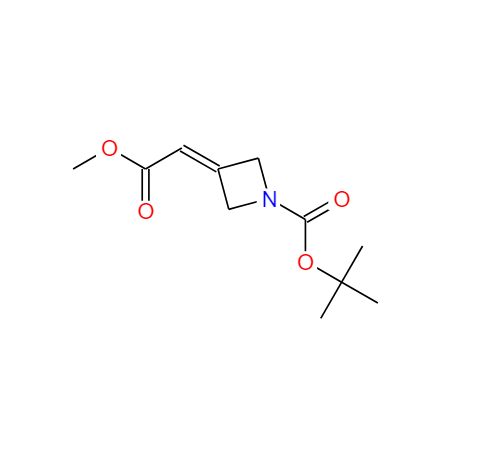 1-BOC-3-甲氧甲酰基亚甲基氮杂环丁烷,1-Azetidinecarboxylic acid, 3-(2-methoxy-2-oxoethylidene)-, 1,1-dimethylethyl ester