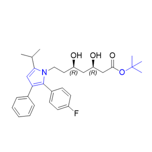 阿托伐他汀鈣雜質(zhì)82,tert-butyl (3R,5R)-7-(2-(4-fluorophenyl)-5-isopropyl-3-phenyl-1H-pyrrol-1-yl)-3,5-dihydroxyheptanoate