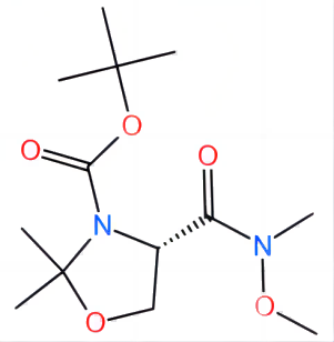 (S)-3-N-BOC-4-(甲氧基-甲基-氨基甲酰胺基)-2,2-二甲基噁唑烷,(S)-tert-Butyl 4-(methoxy(methyl)carbamoyl)-2,2-dimethyloxazolidine-3-carboxylate