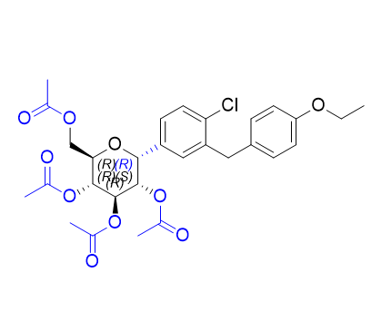 达格列净杂质35,(2R,3R,4R,5S,6R)-2-(acetoxymethyl)-6-(4-chloro-3-(4-ethoxybenzyl) phenyl)tetrahydro-2H-pyran-3,4,5-triyl triacetate