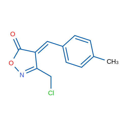 (4E)-3-(chloromethyl)-4-(4-methylbenzylidene)isoxazol-5(4H)-one,(4E)-3-(chloromethyl)-4-(4-methylbenzylidene)isoxazol-5(4H)-one