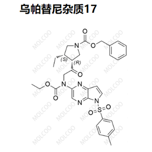 乌帕替尼杂质17   (3R,4S)-benzyl 3-(2-((ethoxycarbonyl)(5-tosyl-5H-pyrrolo[2,3-b]pyrazin-2-yl)amino)acetyl)-4-ethylpyrrolidine-1-carboxylate 