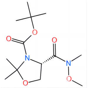(S)-3-N-BOC-4-(甲氧基-甲基-氨基甲酰胺基)-2,2-二甲基噁唑烷,(S)-tert-Butyl 4-(methoxy(methyl)carbamoyl)-2,2-dimethyloxazolidine-3-carboxylate