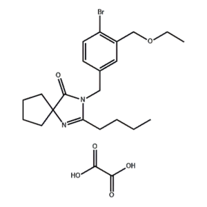 3-(4-bromo-3-(ethoxymethyl)benzyl)-2-butyl-1,3-diazaspiro[4.4]non-1-en-4-one,ethanedioate (1:2),3-(4-bromo-3-(ethoxymethyl)benzyl)-2-butyl-1,3-diazaspiro[4.4]non-1-en-4-one,ethanedioate (1:2)