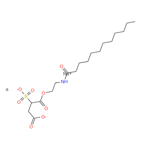 月桂酰胺基 MEA-磺基琥珀酸酯二钠,disodium 1-[2-[(1-oxododecyl)amino]ethyl] 2-sulphonatosuccinate