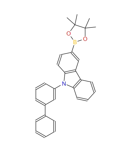 9-(3-联苯咔唑）-3-硼酸频哪醇酯,9-(Biphenyl-3-yl)-3-(4,4,5,5-tetraMethyl-1,3,2-dioxaborolan-2-yl)-9H-carbazole