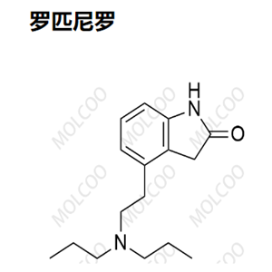 罗匹尼罗   	C16H24N2O    4-(2-(dipropylamino)ethyl)indolin-2-one 