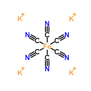 黃血鹽鉀,potassium hexacyanoferrate(4-)