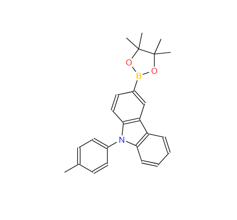 3-(4,4,5,5-四甲基-1,3,2-二氧杂环戊硼烷-2-基)-9-对甲苯基咔唑,3-(4,4,5,5-tetramethyl-1,3,2-dioxaborolan-2-yl)-9-(p-tolyl)-9H-carbazole