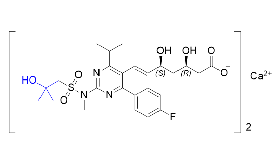瑞舒伐他汀钙杂质A,((3R,5S,E)-7-(4-(4-fluorophenyl)-2-(2-hydroxy-N,2- dimethylpropylsulfonamido)-6-isopropylpyrimidin-5-yl)-3,5- dihydroxyhept-6-enoate) calcium(II)