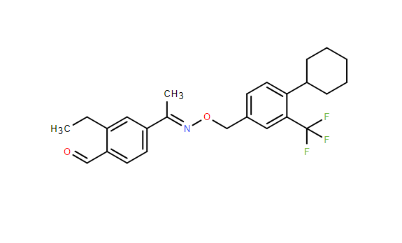 辛波莫得中间体,Benzaldehyde, 4-[(1E)-1-[[[4-cyclohexyl-3-(trifluoromethyl)phenyl]methoxy]imino]ethyl]-2-ethyl-