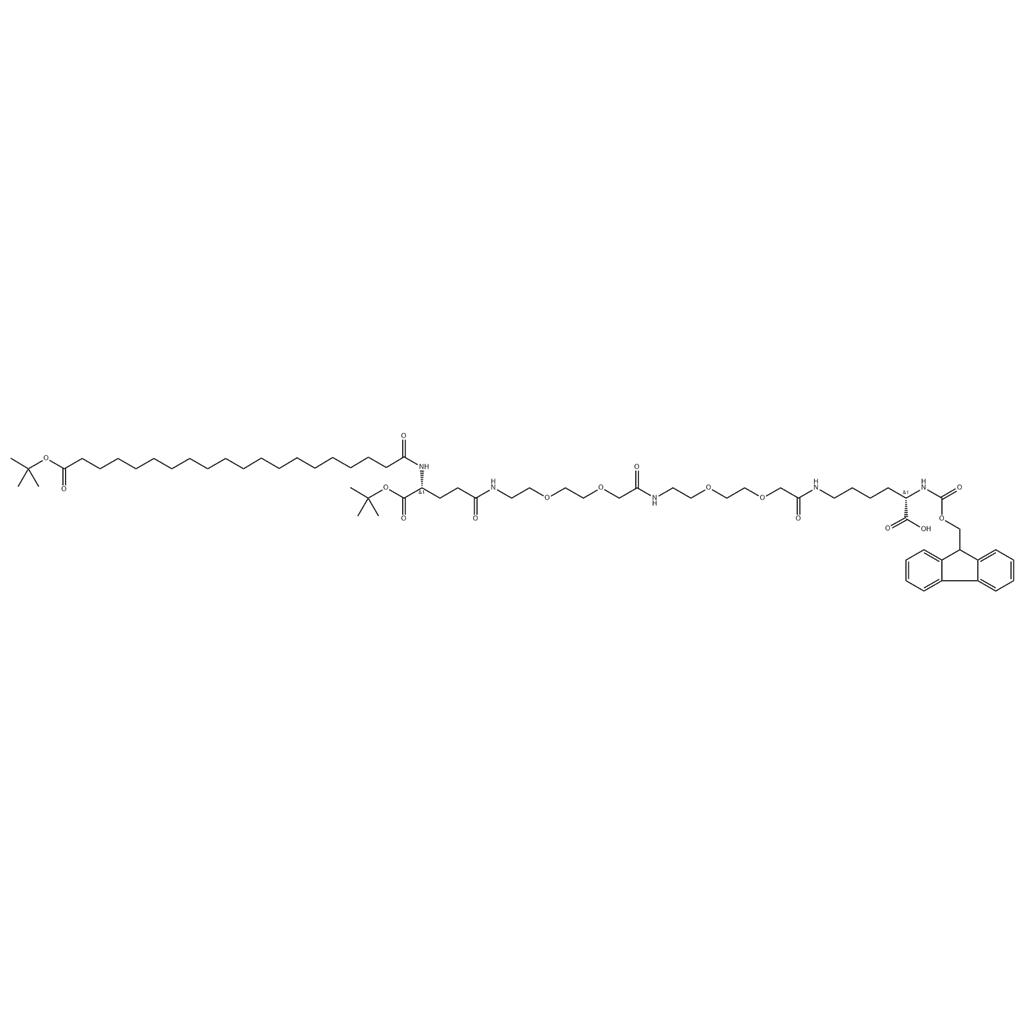 替尔泊肽侧链,Fmoc-L-Lys[C20-OtBu-Glu(OtBu)-AEEA-AEEA]-OH
