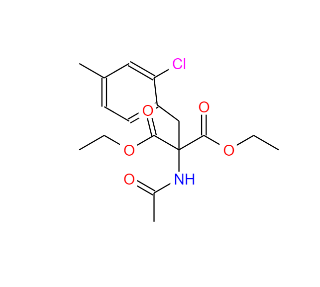 2-乙酰氨基-2-(2-氯-4-甲基苄基)丙二酸二乙酯,Propanedioic acid, 2-(acetylamino)-2-[(2-chloro-4-methylphenyl)methyl]-, 1,3-diethyl ester