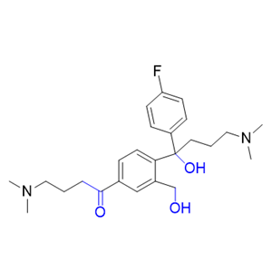 艾司西酞普兰杂质20,4-(dimethylamino)-1-(4-(4-(dimethylamino)-1-(4-fluorophenyl)-1-hydroxybutyl)-3-(hydroxymethyl)phenyl)butan-1-one