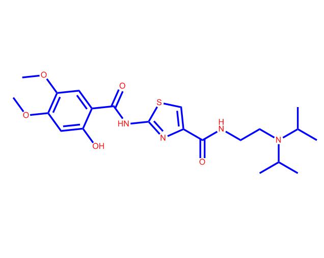 N-(2-(二异丙基氨基)乙基)-2-(2-羟基-4,5-二甲氧基苯甲酰胺)噻唑-4-甲酰胺,N-(2-(Diisopropylamino)ethyl)-2-(2-hydroxy-4,5-dimethoxybenzamido)thiazole-4-carboxamide