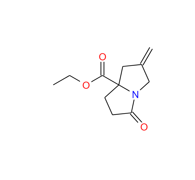 乙基 2-亚甲基-5-氧亚基六氢-1H-吡咯啉嗪-7A-甲酸基酯,ethyl 2-methylene-5-oxohexahydro-1H-pyrrolizine-7a-carboxylate