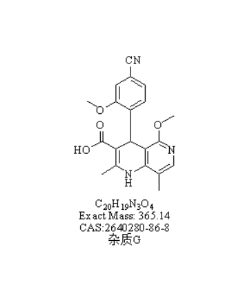 非奈利酮杂质G,1,6-Naphthyridine-3-carboxylic acid, 4-(4-cyano-2-methoxyphenyl)-1,4-dihydro-5-methoxy-2,8-dimethyl-