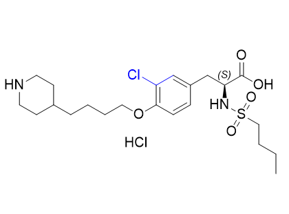 替罗非班杂质02,(S)-2-(butylsulfonamido)-3-(3-chloro-4-(4-(piperidin-4-yl)butoxy)phenyl)propanoic acid hydrochloride