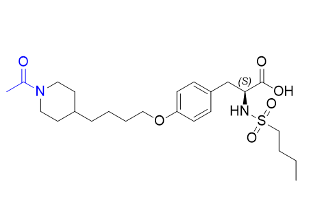 替罗非班杂质08,(S)-3-(4-(4-(1-acetylpiperidin-4-yl)butoxy)phenyl)-2-(butylsulfonamido)propanoic acid