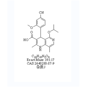 非奈利酮杂质J,1,6-Naphthyridine-3-carboxylic acid, 4-(4-cyano-2-methoxyphenyl)-1,4-dihydro-2,8-dimethyl-5-(1-methylethoxy)-