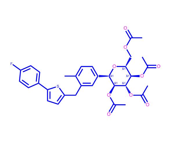 卡格列净中间体2,(2R,3R,4R,5S,6S)-2-(acetoxymethyl)-6-(3-((5-(4-fluorophenyl)thiophen-2-yl)methyl)-4-methylphenyl)tetrahydro-2H-pyran-3,4,5-triyltriacetate