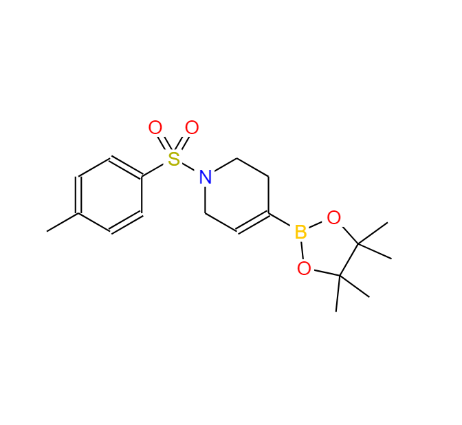 1-甲苯磺酰-1,2,3,6-四氢吡啶-4-硼酸频那醇酯,4-(4,4,5,5-Tetramethyl-1,3,2-dioxaborolan-2-yl)-1-tosyl-1,2,3,6-tetrahydropyridine