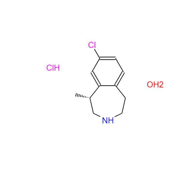 半水绿卡色林盐酸盐,(1R)-8-Chloro-2,3,4,5-tetrahydro-1-methyl-1H-3-benzazepine hydrochloride hemihydrate
