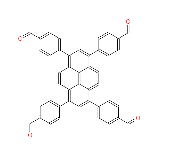 1,3,6,8-四(4-甲醛基苯基)苝,4,4',4'',4'''-(pyrene-1,3,6,8-tetrayl)tetrabenzaldehyde