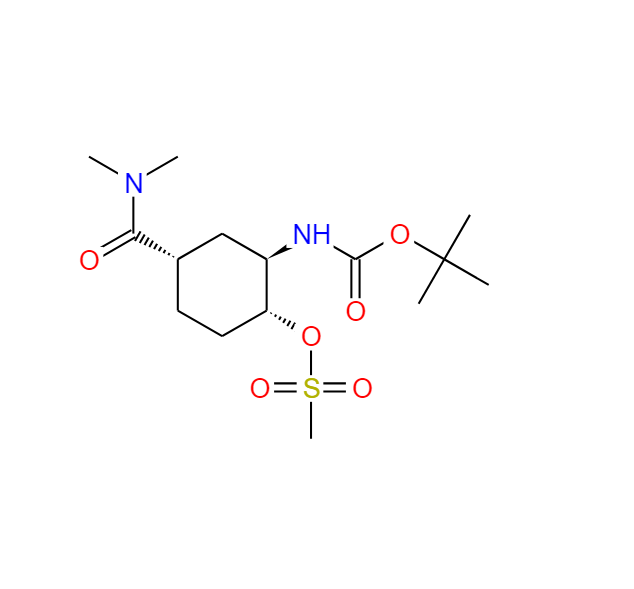 (1R,2R,4S)-2-N-BOC-氨基-4-二甲胺羰基环己基甲磺酸酯,(1R,2R,4S)-2-[(tert-butoxycarbonyl)aMino]-4-[(diMethylaMino)carbonyl]cyclohexyl Methanesulfonate