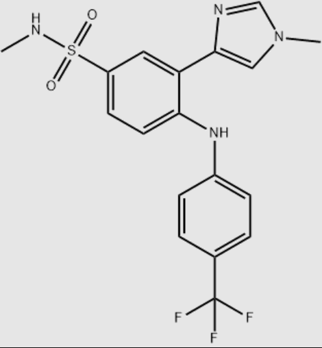 N-甲基-3-(1-甲基-1H-咪唑-4-基)-4-((4-(三氟甲基)苯基)氨基)苯磺酰胺,Benzenesulfonamide, N-methyl-3-(1-methyl-1H-imidazol-4-yl)-4-[[4-(trifluoromethyl)phenyl]amino]-