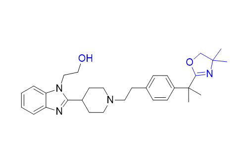 比拉斯汀雜質(zhì)13,2-(2-(1-(4-(2-(4,4-dimethyl-4,5-dihydrooxazol-2-yl)propan-2-yl)phenethyl)piperidin-4-yl)-1H-benzo[d]imidazol-1-yl)ethan-1-ol