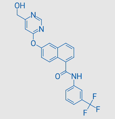 6-((6-(羥甲基)嘧啶-4-基)氧基)-N-(3-(三氟甲基)苯基)-1-萘酰胺,6-((6-(Hydroxymethyl)pyrimidin-4-yl)oxy)-N-(3-(trifluoromethyl)phenyl)-1-naphthamide