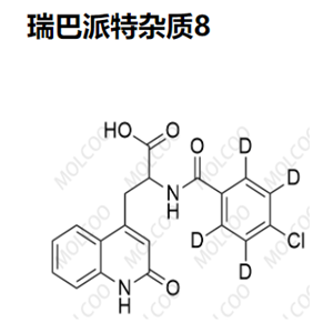 瑞巴派特杂质8,2-(4-chlorobenzamido-2,3,5,6-d4-2,3,5,6-d4)-3-(2-oxo-1,2-dihydroquinolin-4-yl)propanoic acid