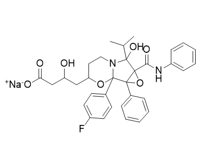 阿托伐他汀钙杂质85,sodium 4-(1b-(4-fluorophenyl)-7-hydroxy-7-isopropyl-1a- phenyl-7a-(phenylcarbamoyl)hexahydro-3H-oxireno[2',3':3,4]pyrrolo [2,1-b][1,3]oxazin-3-yl)-3-hydroxybutanoate