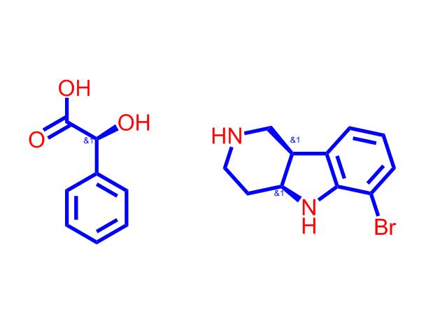 (4aS,9bR)-6-溴-2,3,4,4a，5,9b-六氢-1H-吡啶并[4,3-b]吲哚 (S)-2-羟基-2-苯基乙酸酯,(4aS,9bR)-6-bromo-1H,2H,3H,4H,4aH,5H,9bH-pyrido[4,3-b]indole