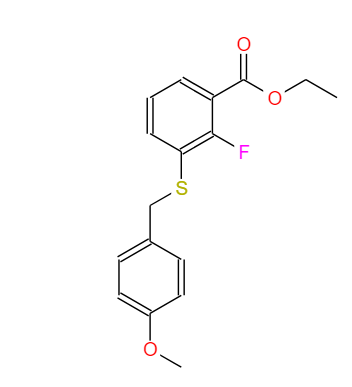 2-氟-3-((对甲氧基苄基)硫基)苯甲酸乙酯,ethyl 2-fluoro-3-((4-methoxybenzyl)thio)benzoate