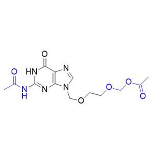 阿昔洛韦杂质11,(2-((2-acetamido-6-oxo-1H-purin-9(6H)-yl)methoxy)ethoxy)methyl acetate