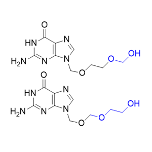 阿昔洛韋雜質(zhì)14,mixture of 2-amino-9-[[2-(hydroxymethoxy) ethoxy]methyl]-1,9-dihydro-6H-purin-6-one and 2-amino-9-[[2-(hydroxyethoxy)methoxy]methyl]-1,9- dihydro-6H-purin-6-one,