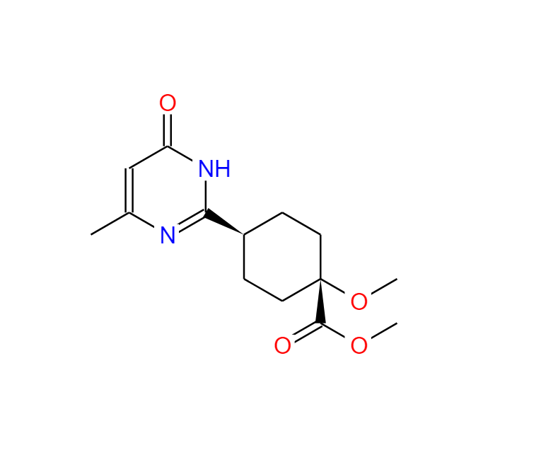 甲基(1R,4R)-4-(4-羥基-6-甲基嘧啶-2-基)-1-甲氧基環(huán)己烷-1-羧酸酯,Cyclohexanecarboxylic acid, 4-(1,6-dihydro-4-methyl-6-oxo-2-pyrimidinyl)-1-methoxy-, methyl ester, cis-